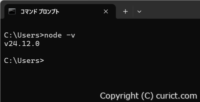 Node.js のバージョン確認